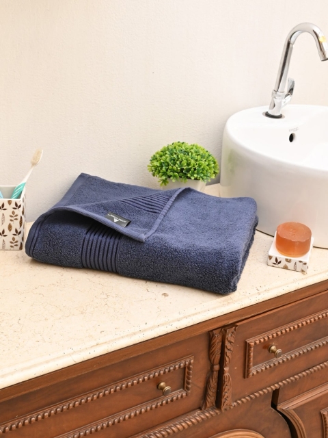

Avira Home Unisex Navy Blue Solid Glam Egyptian Cotton 510GSM Bath Towel