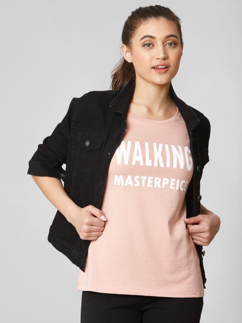 

Vero Moda Women Pink Printed Round Neck T-shirt