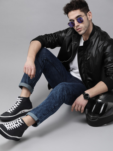 

Roadster GreenTurn Men Navy Blue Save Water Clean Look Stretchable Jeans