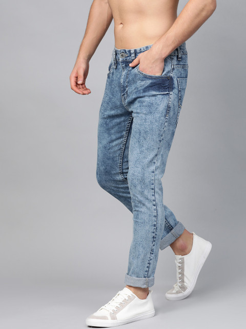 

Roadster Men Blue Skinny Fit Mid-Rise Clean Look Acid Wash Stretchable Jeans