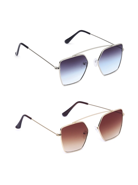 

EPICINK hob Unisex Set of 2 Rectangle Sunglasses EPSG-2255602-2255605, Grey