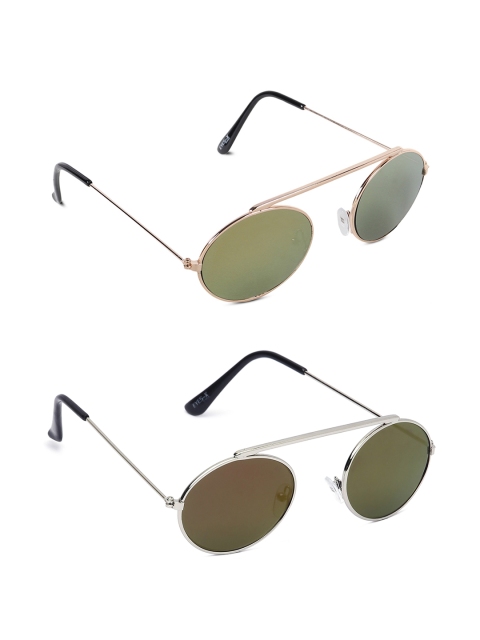 

EPICINK hob Set Of 2 Unisex Oval Sunglasses, Green