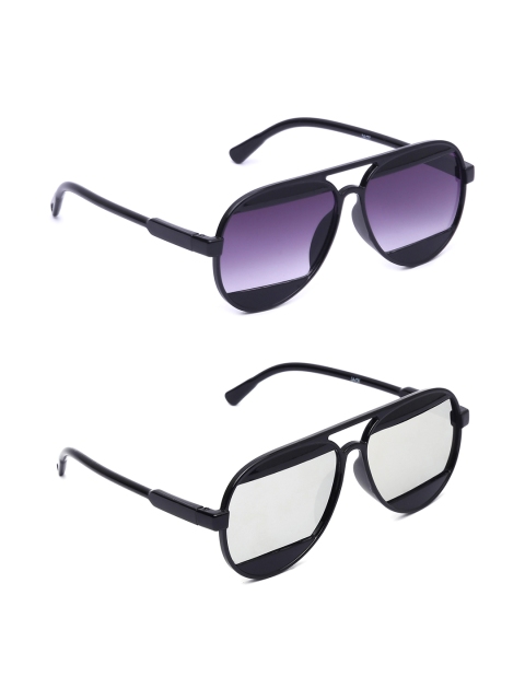 

EPICINK hob Unisex Set of 2 Aviator Sunglasses EPSG-VO2603-VO2605, Purple