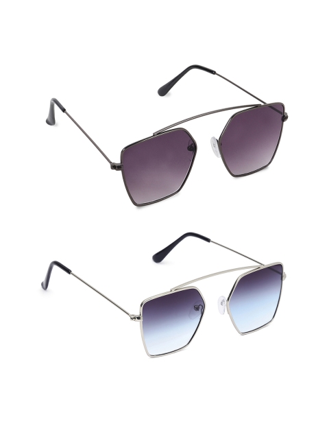 

EPICINK hob Unisex Set of 2 Rectangle Sunglasses EPSG-2255602-2255606, Blue