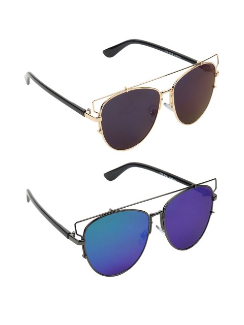 

EPICINK hob Unisex Set of 2 Wayfarer Sunglasses EPSG-7702407-7702408, Black