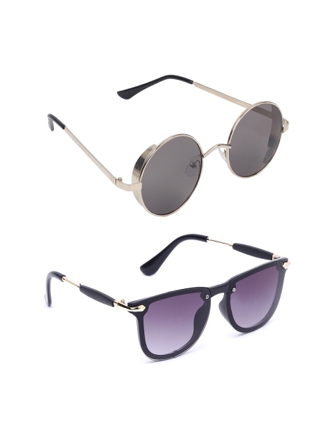 

EPICINK hob Set Of 2 Unisex Round UV Protected Sunglasses EP-2145001, Purple