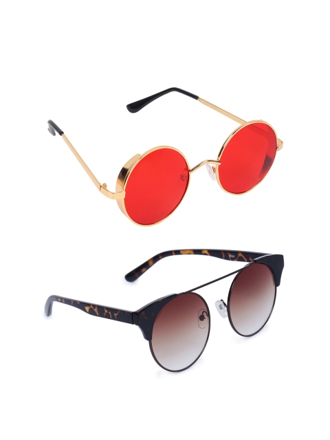 

EPICINK hob Unisex Round Sunglasses, Red