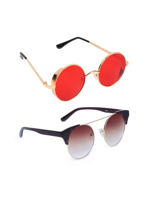 

EPICINK hob Unisex Round Sunglasses, Red