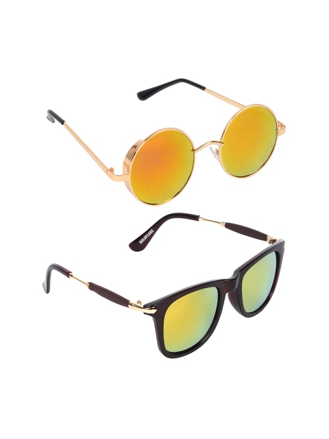 

EPICINK hob Unisex Round Sunglasses, Gold