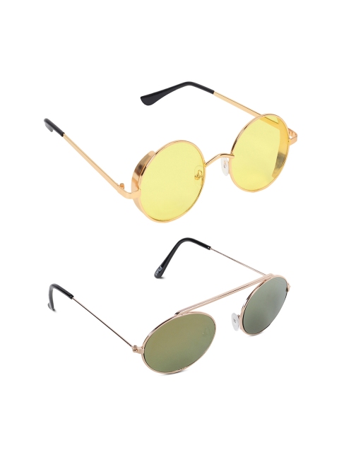 

EPICINK hob Unisex Round UV Protected Sunglasses EP-5716406-08, Yellow