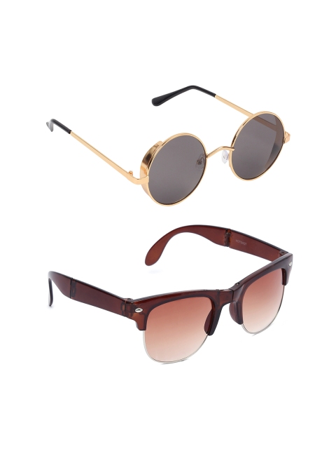 

EPICINK hob Unisex Round Sunglasses, Brown