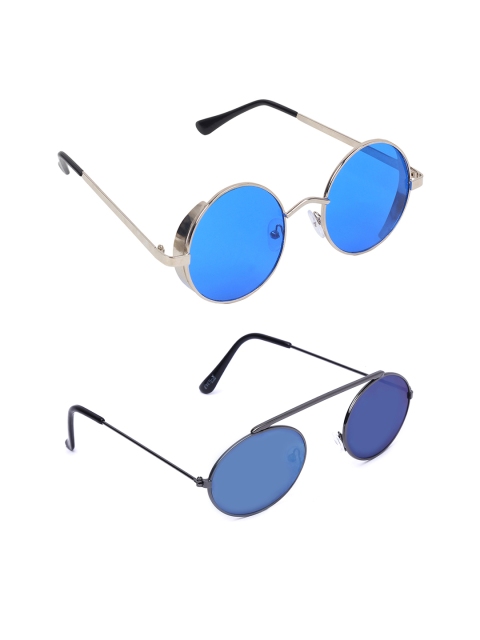 

EPICINK hob Unisex Round UV Protected Sunglasses EP-5716401-05, Blue
