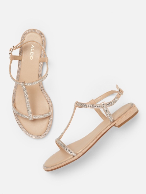 

ALDO Women Beige Solid Open Toe Flats