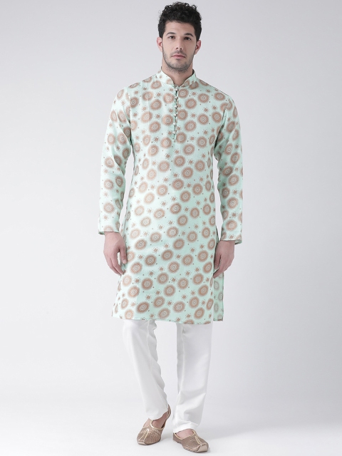 

SG LEMAN Men Green & Brown Printed Kurta with Pyjamas