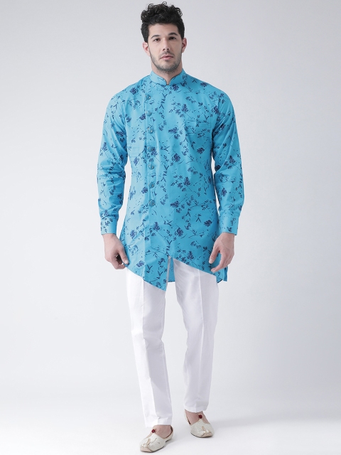 

SG LEMAN Men Blue & White Printed Kurta with Harem Pants