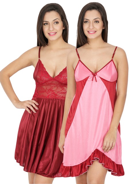 

Secret Wish Pack of 2 Baby-Dolls BD-97-115, Maroon