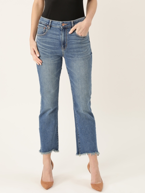 

AMERICAN EAGLE OUTFITTERS Women Blue Flared High-Rise Clean Look Stretchable Jeans