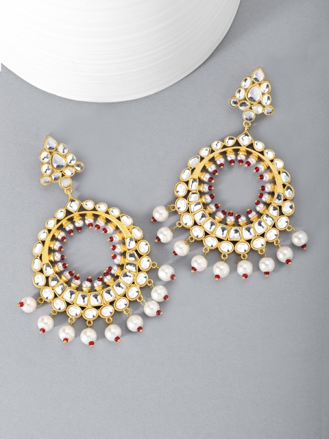 

Peora Gold-Plated Kundan Studded Chandbalis