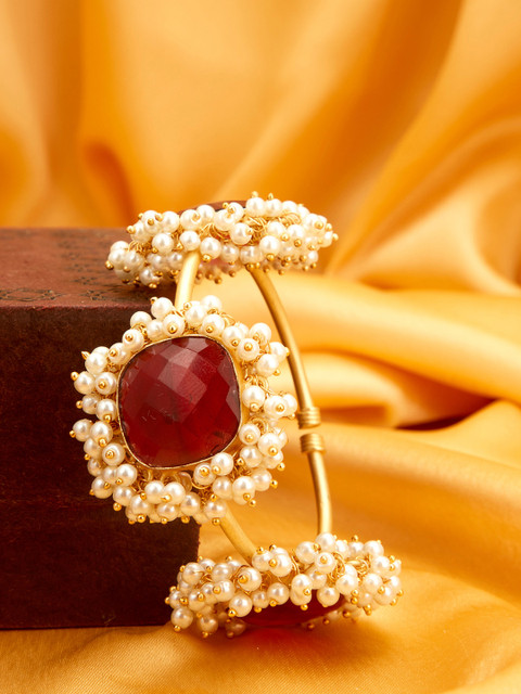 

Peora Red & Gold-Plated Bangle-Style Bracelet