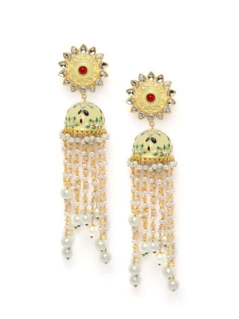 

Peora Gold-Plated Enamelled Dome Shaped Jhumkas, Multi