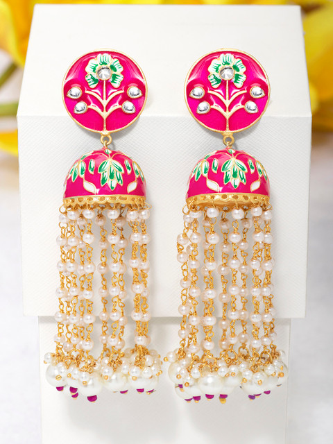 

Peora Pink Dome Shaped Jhumkas