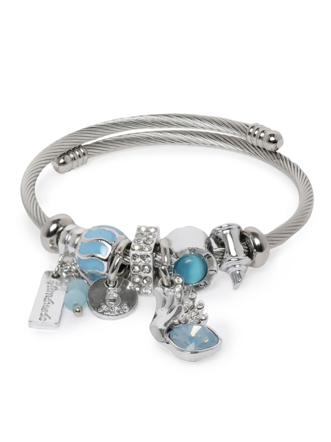 

Peora Blue & Silver-Plated Charm Bracelet