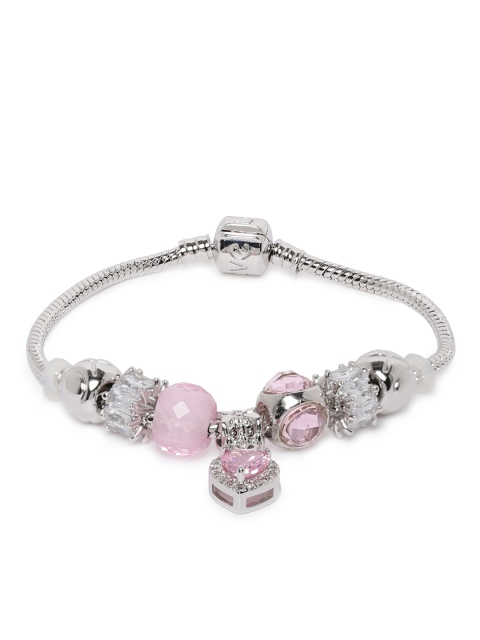 

Peora Pink & Silver-Toned Charm Bracelet