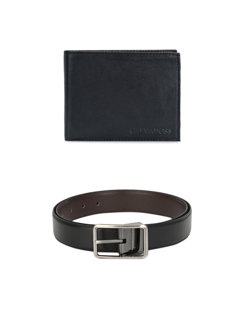 

Calvadoss Men Black & Brown Premium Belt and Wallet Accessory Gift Set