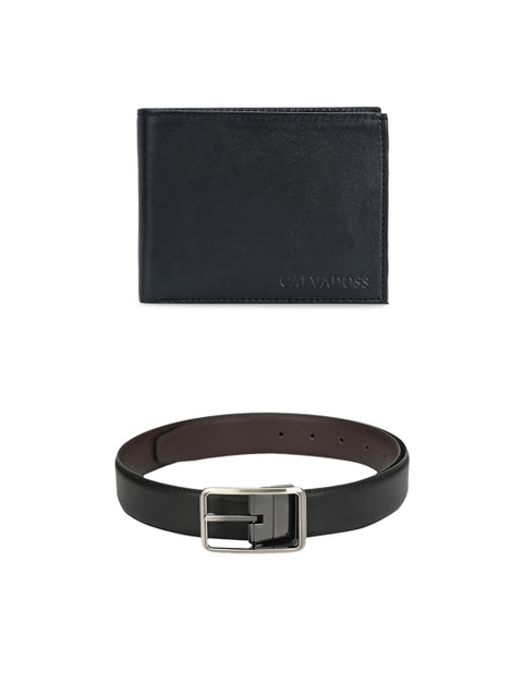 

Calvadoss Men Black & Brown Premium Belt and Wallet Accessory Gift Set
