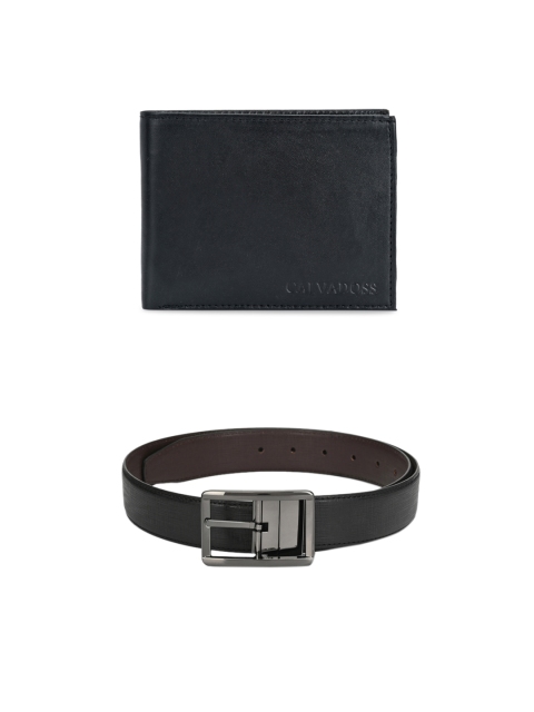 

Calvadoss Men Black & Brown Premium Belt and Wallet Accessory Gift Set