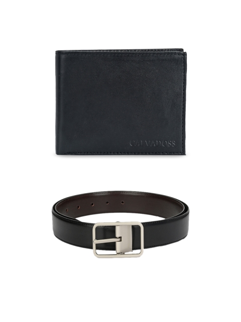 

Calvadoss Men Black & Brown Premium Belt and Wallet Accessory Gift Set