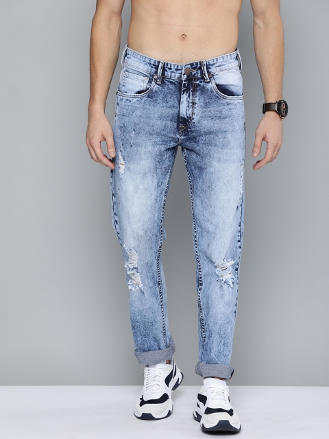 

HERE&NOW Men Blue Slim Fit Mid-Rise Mildly Distressed Stretchable Jeans