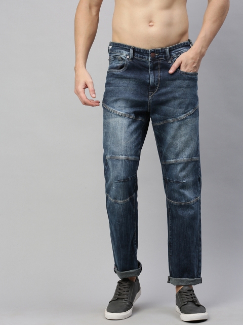 

HERE&NOW Men Blue Regular Fit Mid-Rise Clean Look Stretchable Jeans