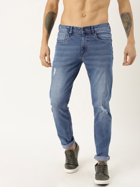 

Moda Rapido Men Blue Slim Fit Mid-Rise Low Distress Stretchable Jeans