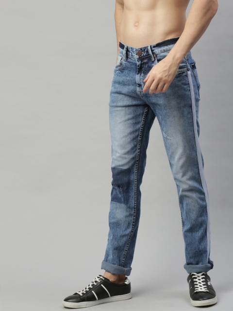 

HERE&NOW Men Blue Regular Fit Mid-Rise Clean Look Stretchable Jeans