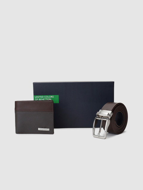 

United Colors of Benetton Men Accessory Gift Set, Brown