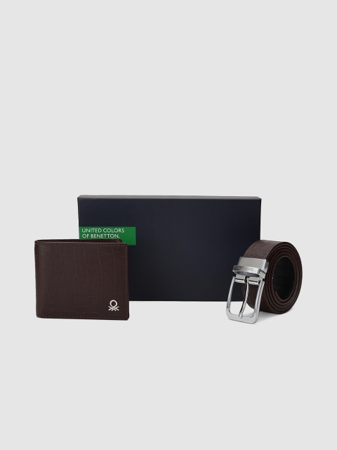 

United Colors of Benetton Men Belt And Wallet Accessory Gift Set, Brown