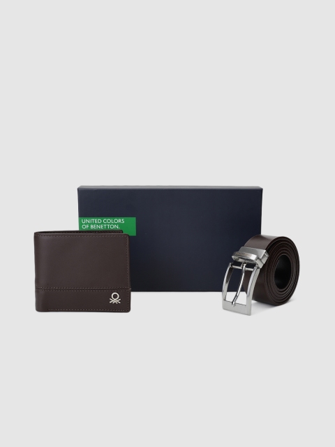 

United Colors of Benetton Men Accessory Gift Set, Brown