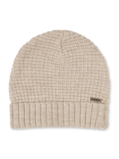 

Kosha Men Beige Self Design Merino Wool Beanie