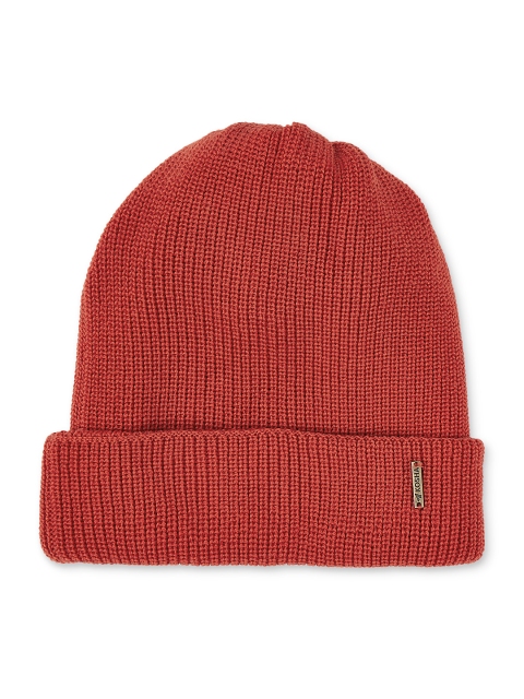 

Kosha Men Rust Maroon Solid Reversible Merino Wool Beanie