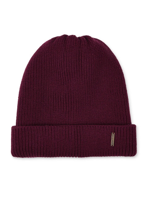 

Kosha Men Burgundy Solid Reversible Merino Wool Beanie