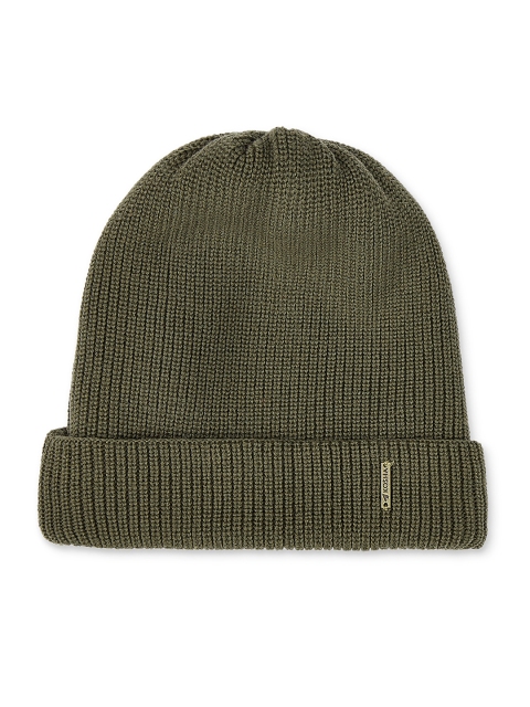 

Kosha Men Olive Green Solid Reversible Merino Wool Beanie