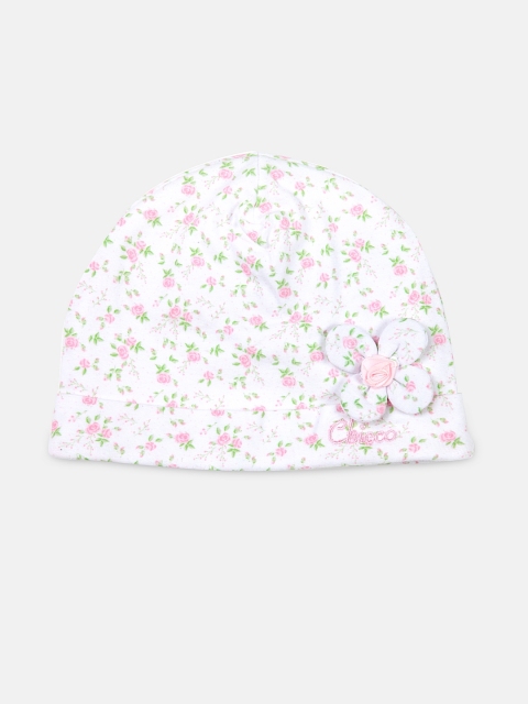 

Chicco Infant Girls White & Pink Floral Printed Hat