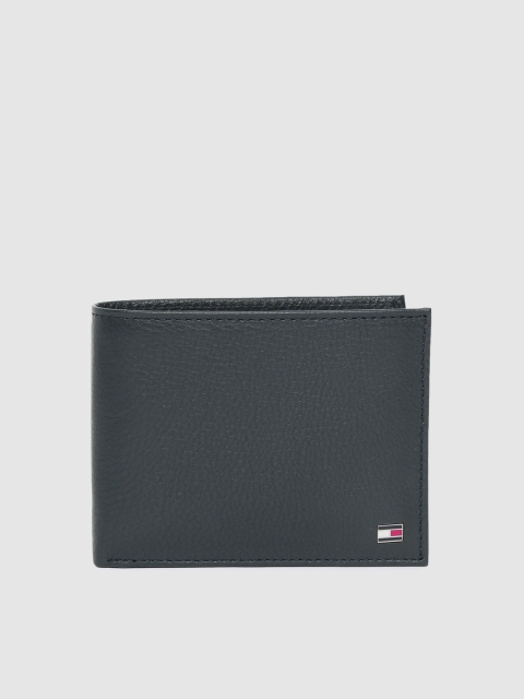 

Tommy Hilfiger Men Navy Blue Solid Leather Two Fold Wallet