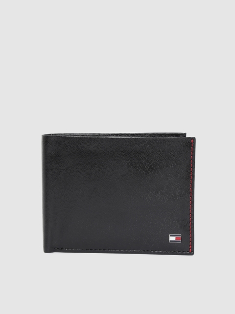 

Tommy Hilfiger Men Black Genuine Leather Solid Two Fold Wallet