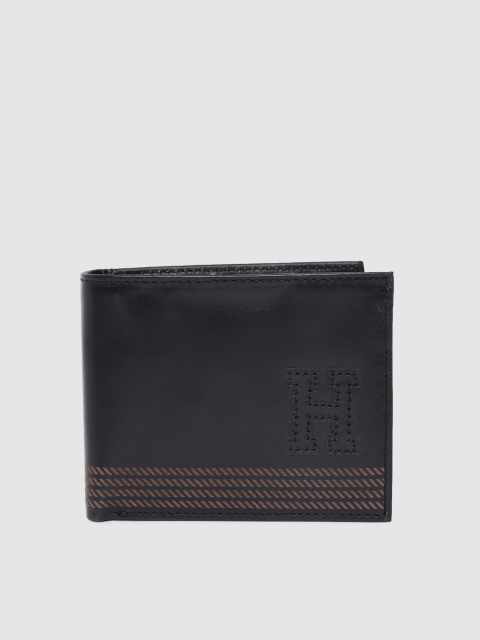 

Tommy Hilfiger Men Navy Blue Textured Leather Two Fold Wallet