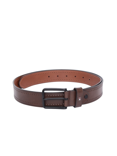 

Tommy Hilfiger Men Brown Solid Perforated Leather Belt