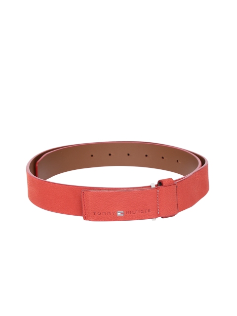 

Tommy Hilfiger Men Red Solid Leather Belt, Coral