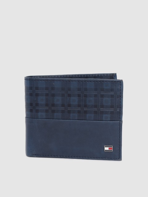 

Tommy Hilfiger Men Navy Blue Genuine Leather Two Fold Wallet