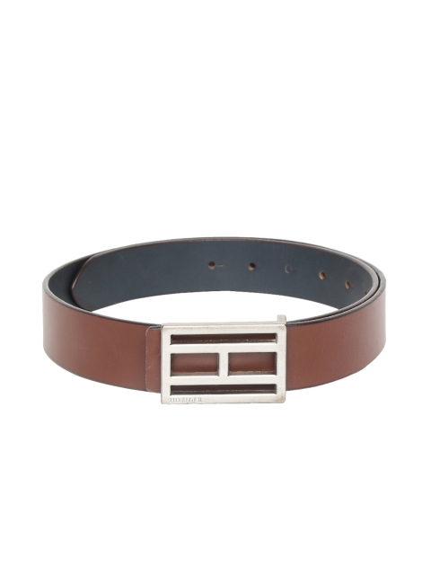 

Tommy Hilfiger Men Black & Tan Brown Reversible Leather Belt